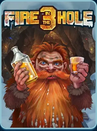 Fire in the Hole 3 Zwerg roter Bart Flasche Schnapsglas