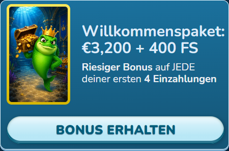 Willkommenspaket dreitausendzweihundert Euro Bonus vierhundert Freispiele